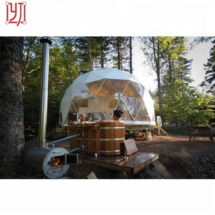 Yijin PVC 500 людей гигантский геодезический купол glamping Палатка