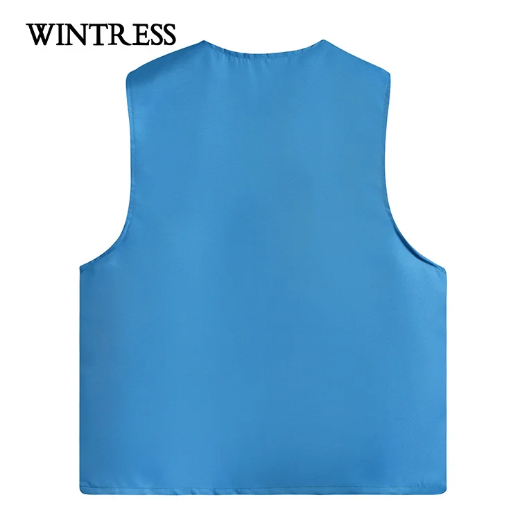 Vest For Supermarket Clerk Work Uniform Vests With Pockets
