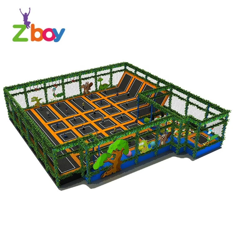 Commercial Jump Adults Large Indoor Trampoline Park Playground With Ninja Warriors