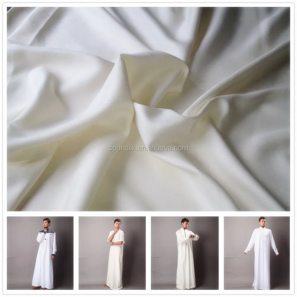 10 Pounds Raw White Boski 30103 For Muslim Kimono Abaya,0.91m Width,70silk/30viscose,Plain White,Free Samples