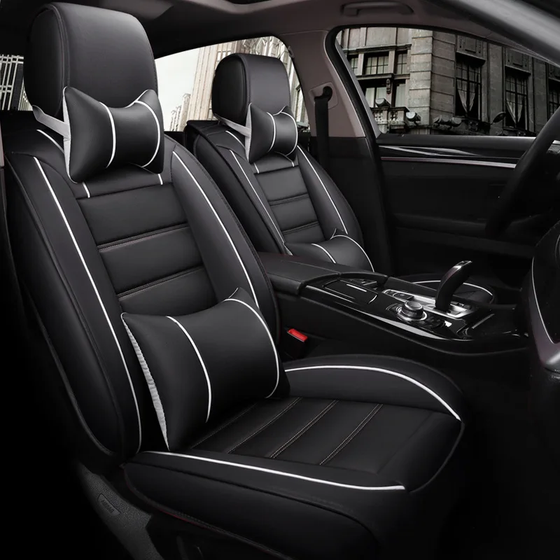 Поставка дропшиппинга 5D из США чехлы на сиденья из искусственной кожи на 5 сидений 2 передние и 1 ЗАДНИЕ подушки с 4 подушками