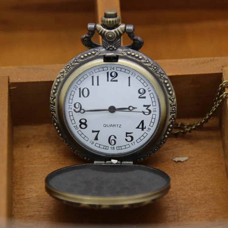 Wholesale Antique Bronze Butterfly Pocket Watch Clock