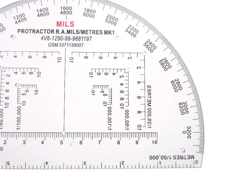 
MR05 map scale Pilgrim 3 km protractor 1 / 100,000 meters British military map scale military protractor for training students 