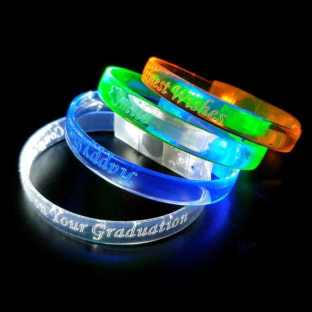 Glowing LED Wrist Band Lights LED Light Up Flashing Bracelet