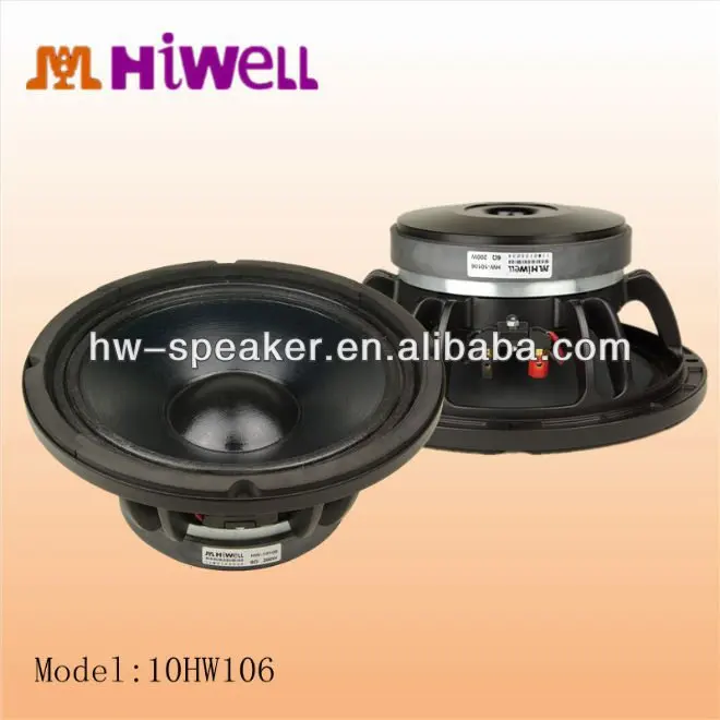 10inch pa woofer for 2 way pro audio system loud speaker