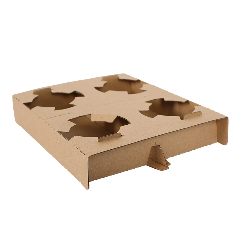  Держатель стакана из гофрированной крафт-бумаги для напитков