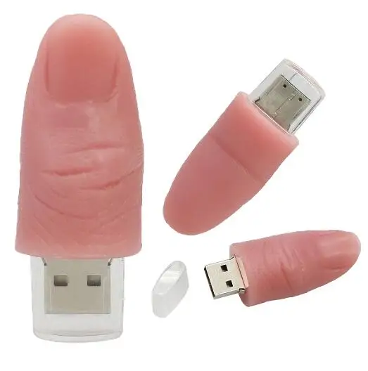Funny finger shaped usb flash drive PVC soft rubber usb customized8GB 16GB 32GB