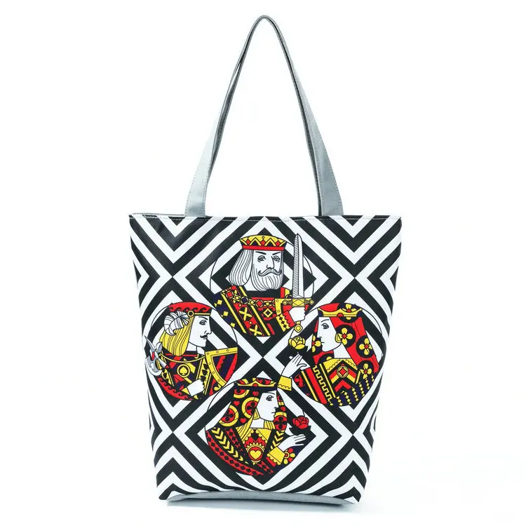 LYMECH 3D print used ladies handbags unique travel handbag handle cotton canvas tote hand Bag