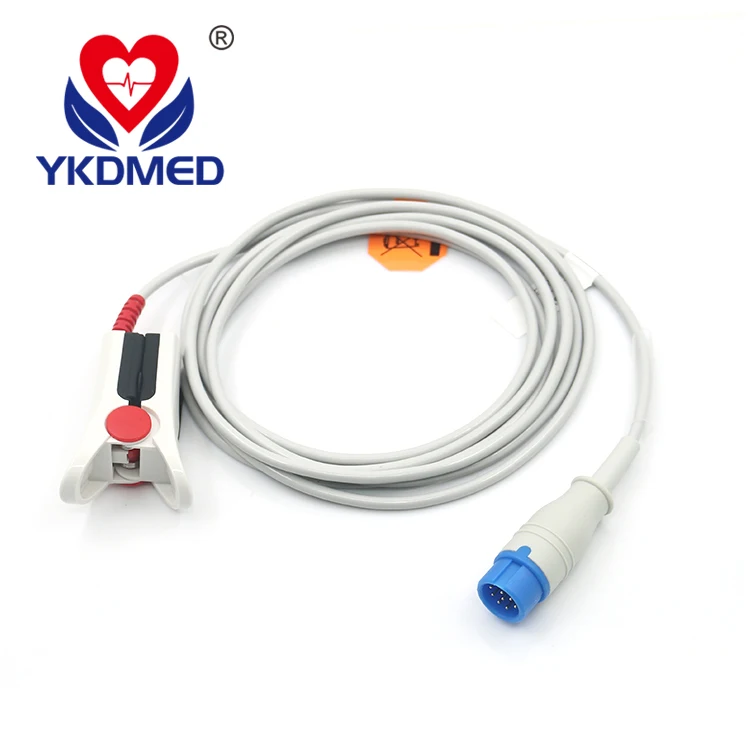 Oxygen Sensor Adult Finger Clip SpO2 Pulse Sensor for PM5000 12Pin 9ft TPU Cable