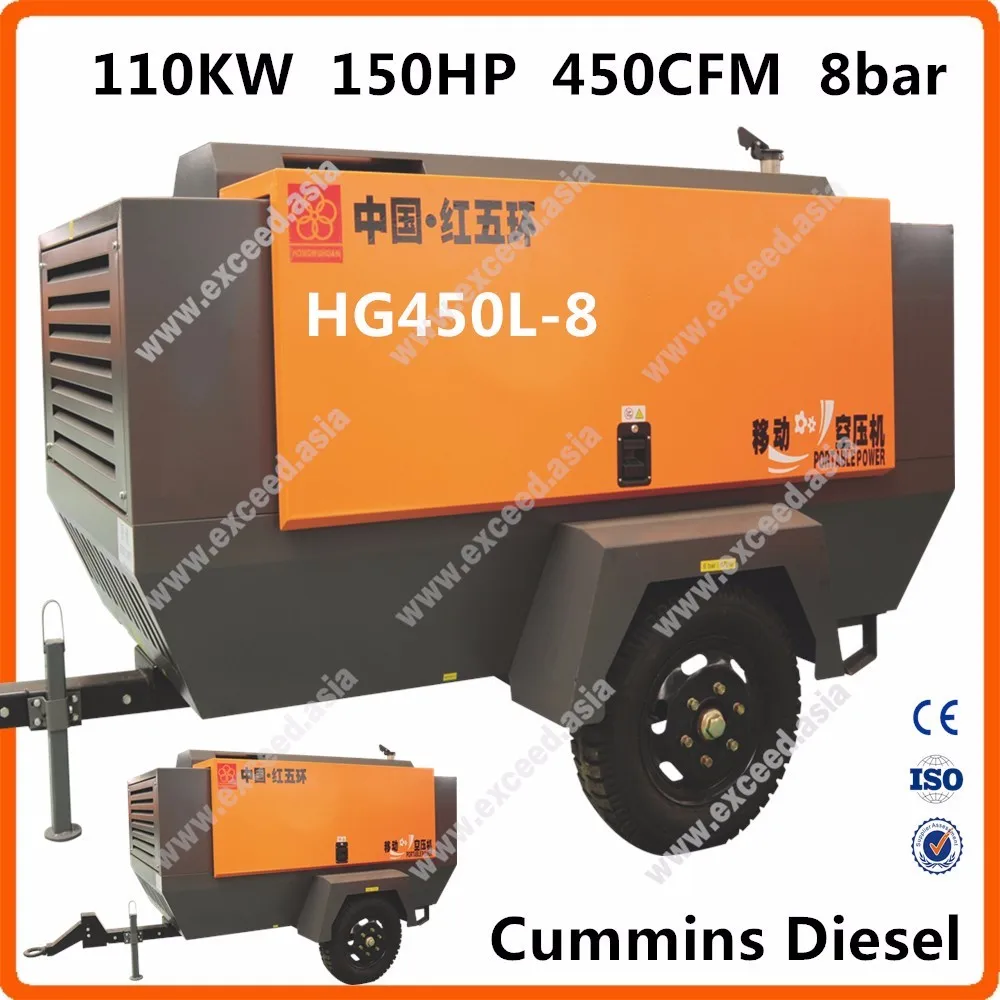 600 cfm Screw & diesel or electric & 600cfm oil free 90kw air compressor