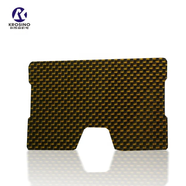 Bottom Price Colorful Carbon Fiber CNC Machining Credit Card Clip in Black-blue Black-yellow Black-Red