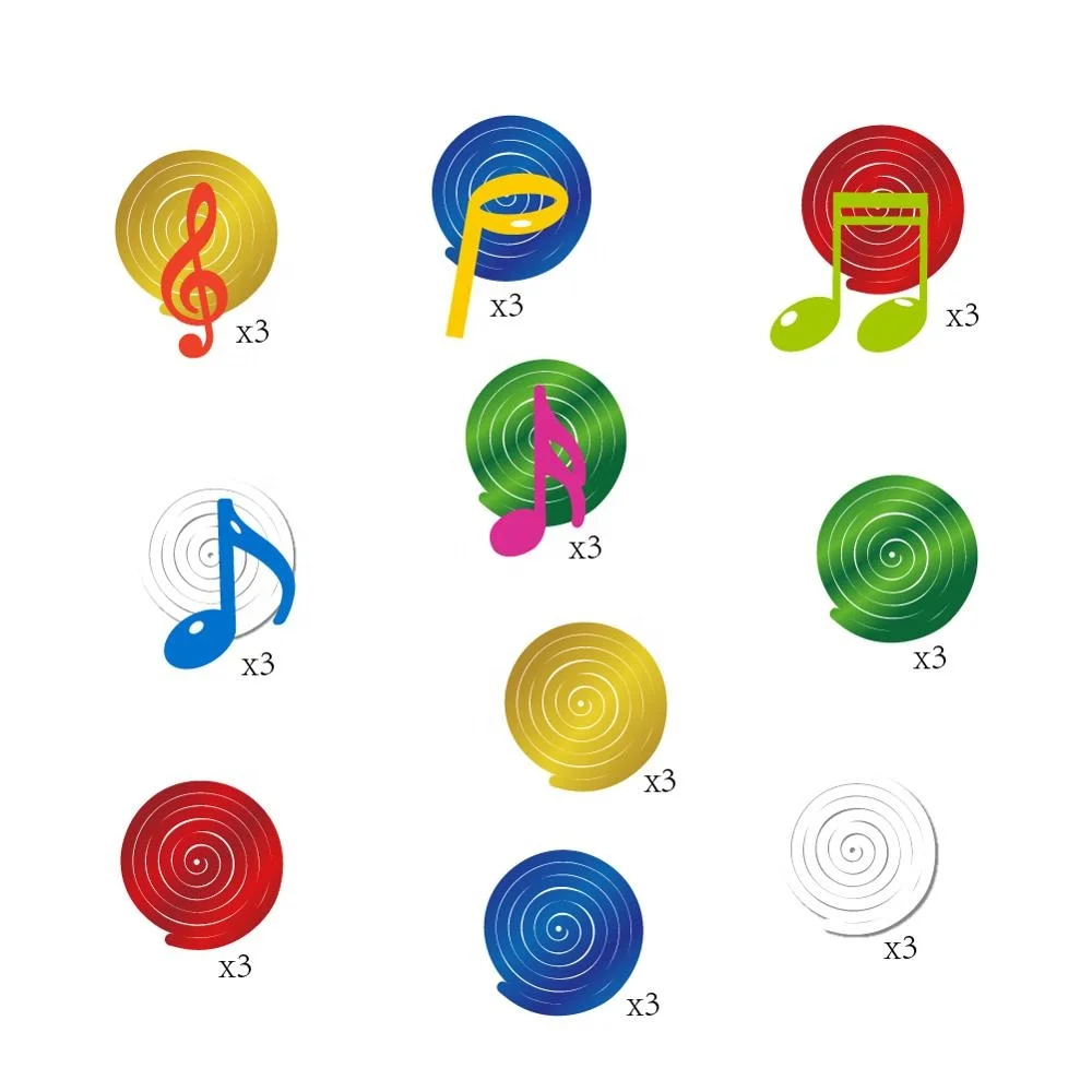 Музыкальные украшения HUANCAI для вечеринки на день рождения, музыкальные ноты из ПВХ, Висячие свечи для детей, украшения для вечеринки на день рождения