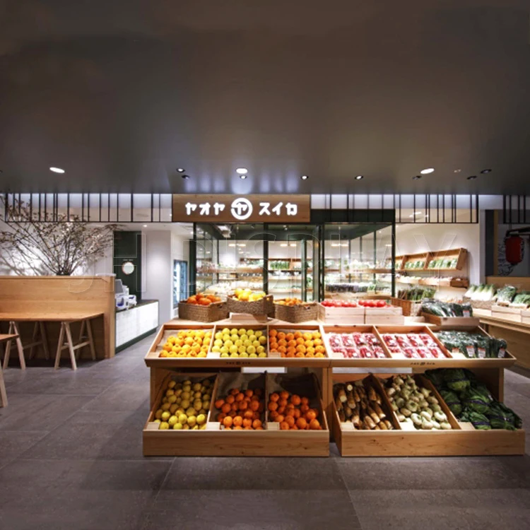 
Customized Commercial Vegetable And Fruit Display Shelves 