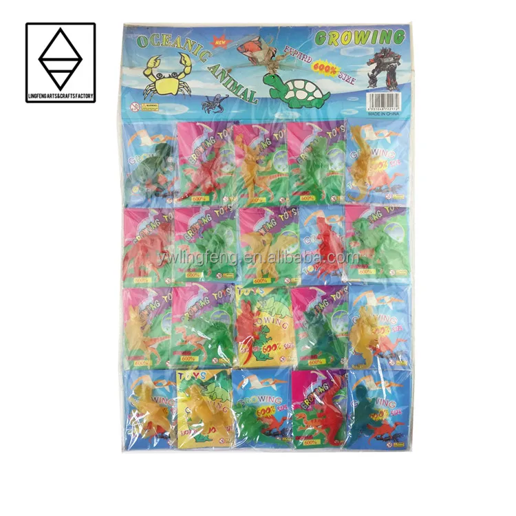 LF-176-24 linkfun 24 pcs/card eva material animals growing toys in water dinosaur toy