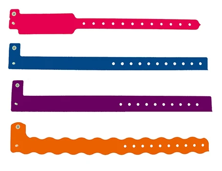 
vinyl identification wristbands for entertainment/security use 
