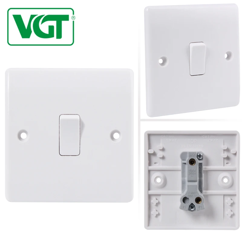 Manufacture Wholesale 1 Gang 2 Way 250V 10A Wall Switch