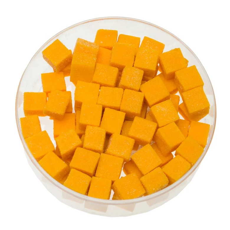 
square shape mango flavor gummy candy with box packing 
