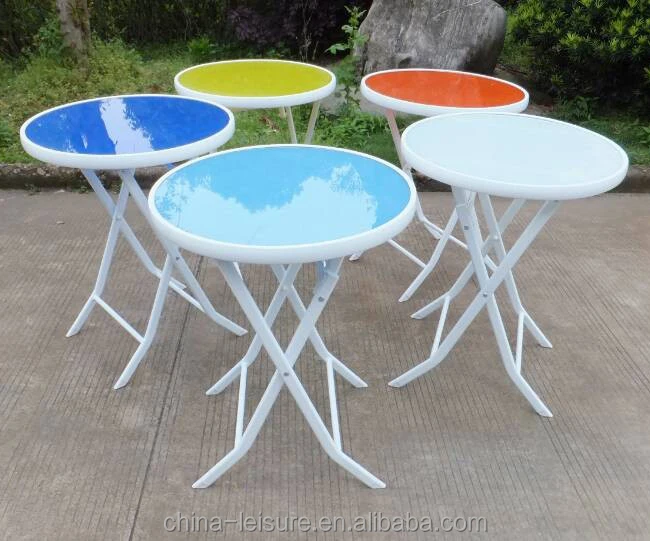 
Metal Steel Home Round Outdoor Cafe Terrace Foldable Folding 60cm Bistro Patio Garden Table 