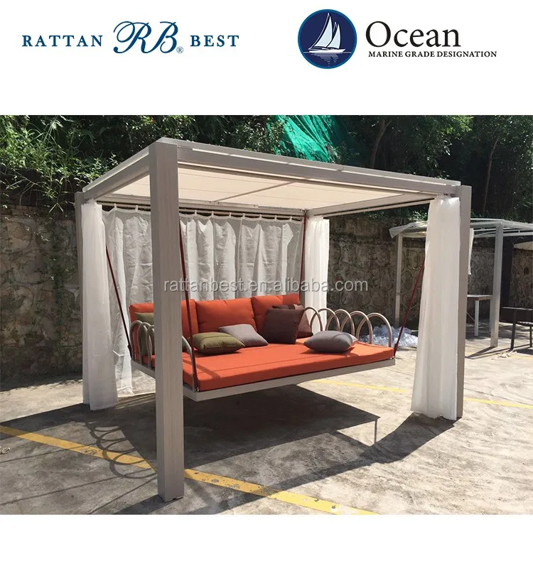 outdoor rattan covered swing hammock patio swing for garden