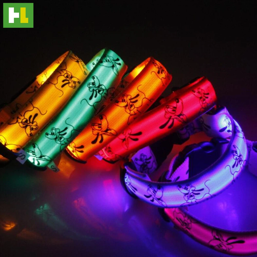 LED dog collar usb rechargeable printed pet supplies collar