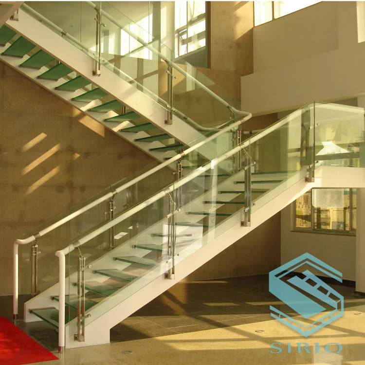 Популярный дизайн индивидуальные нержавеющей стали закаленное стекло, лестницы европейский здание товара