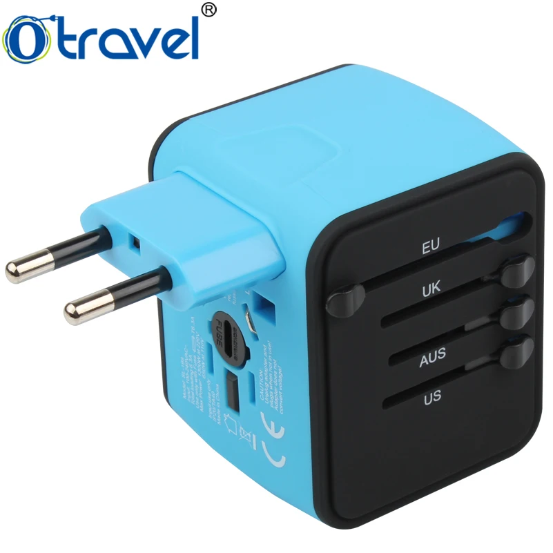 Newest promotional gift item Universal Travel Adapter with 2.4A 4 USB Ports UK, US, AU, Europe All in One Plug Adaptor Customs