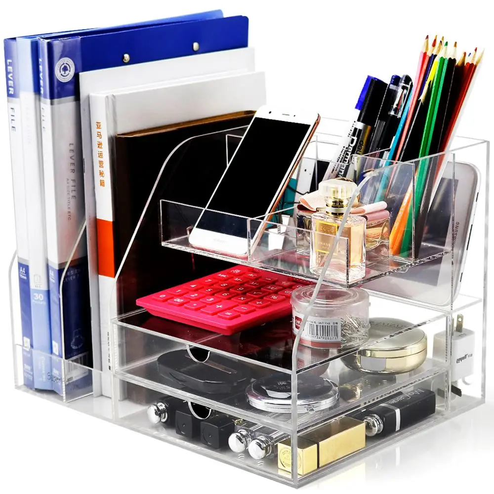 
wholesale clear acrylic office file storage box/storage organizer 