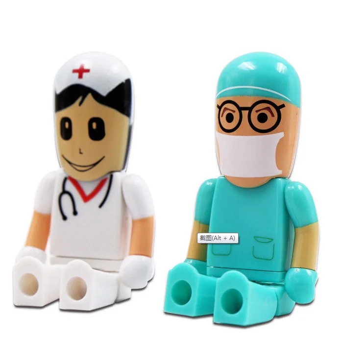Cartoon Nurse Doctor USB 2.0 Plastic USB Flash Drive 4GB 8GB Flash Memory Stick Pen Drive Hospital Gift