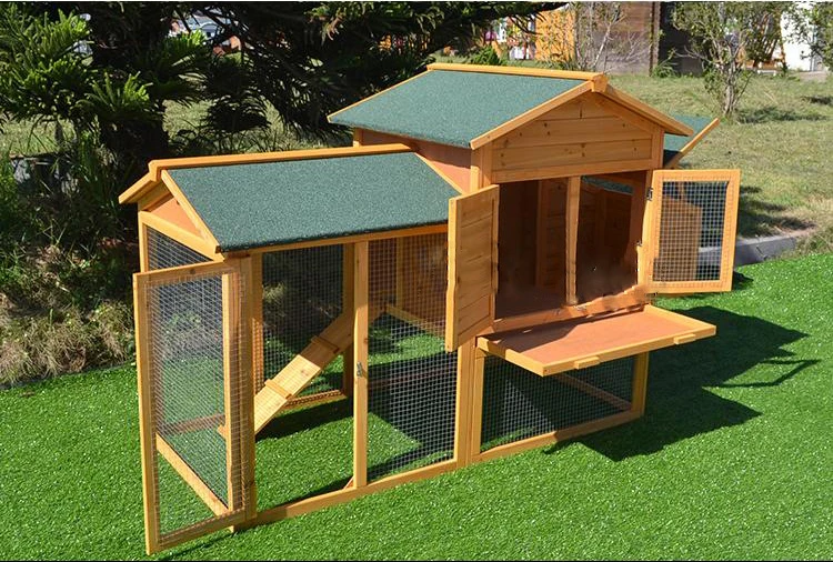 
Hot outdoor leisure real wood rabbit cage wooden chicken coop 