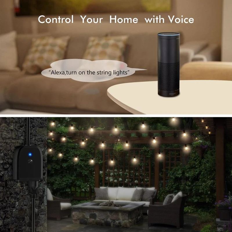 Manufacturer IP44 waterproof Smart Outdoor Plug with Alexa voice control
