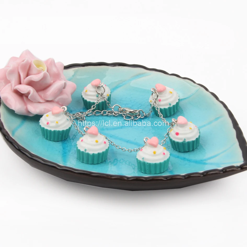 
Oktoberfest accessories cup cake bracelet girls candy cupcake enamel kids charms jewelry bracelet 