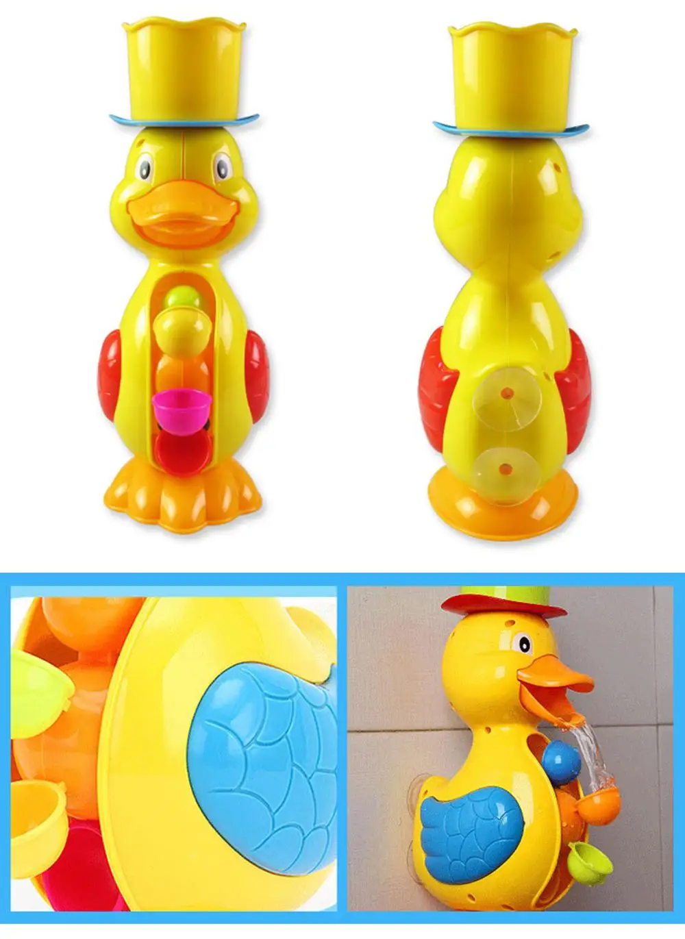 Baby bathtub toys waterfall toy plastic bath duck