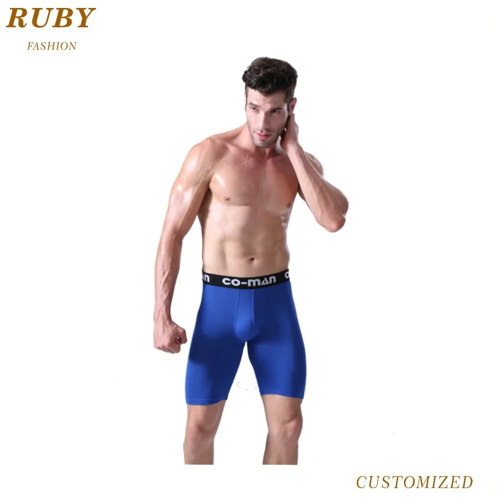 
Custom long modal spandex underwear mens boxers shorts 