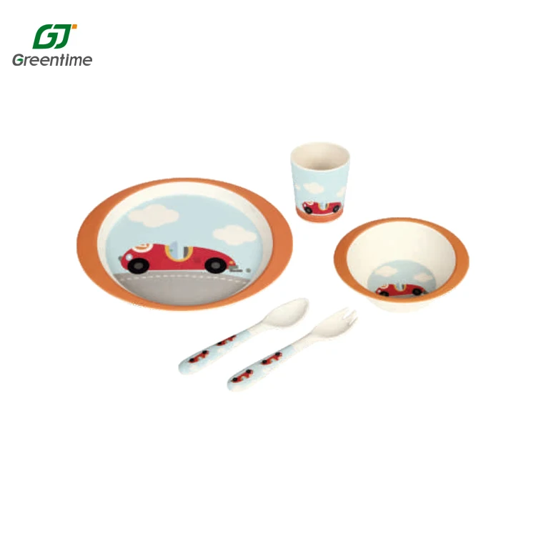 Kids Bowl Sub Salad Plate Plastic Tableware Cartoon Lunch Tray Dinnerware Set Food Tray Pla Bamboo Kids Plate For Kids