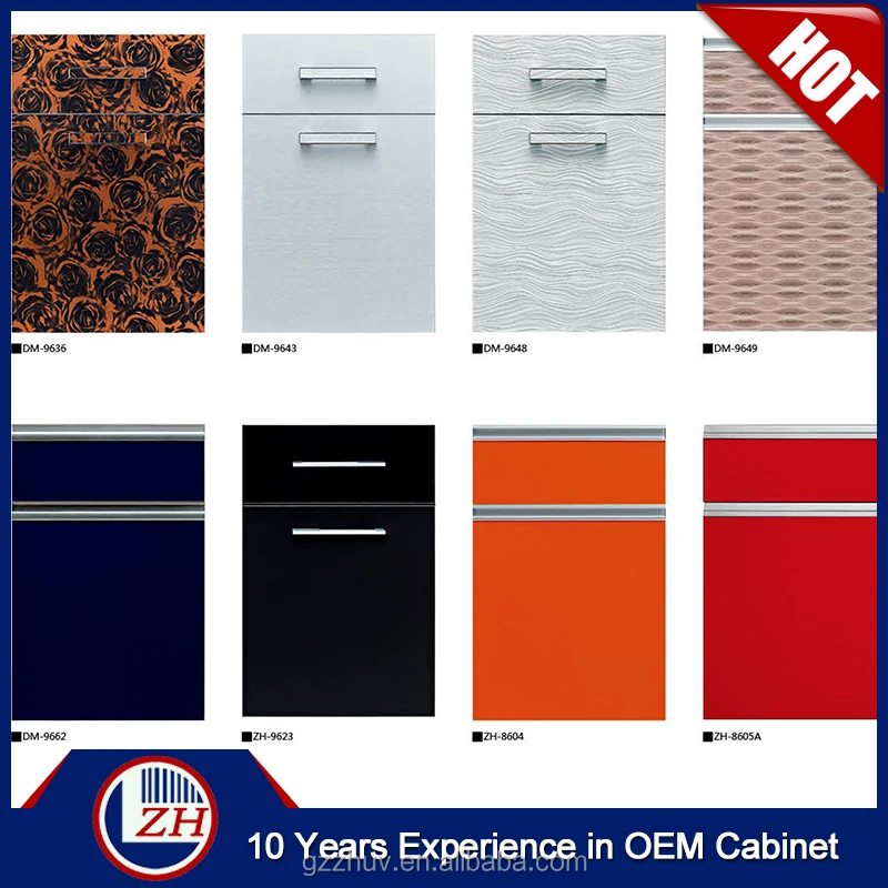 acrylic laminate kitchen&cabinet glass door pvc kitchen cabinet door high gloss vinyl wrap doors kitchen cabinets