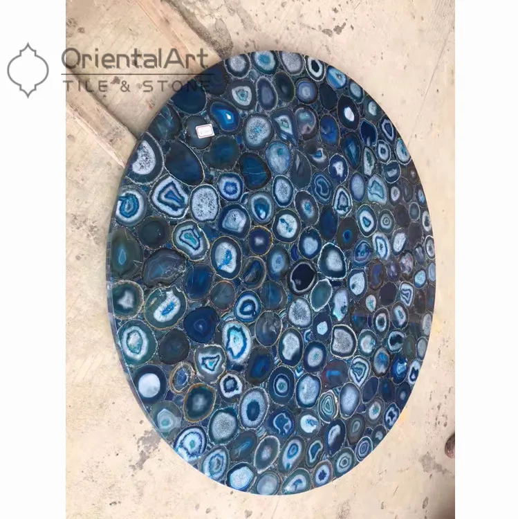 Китайский поставщик, натуральный драгоценный камень, агат, настенные и напольные декоративные плиты, синий камень