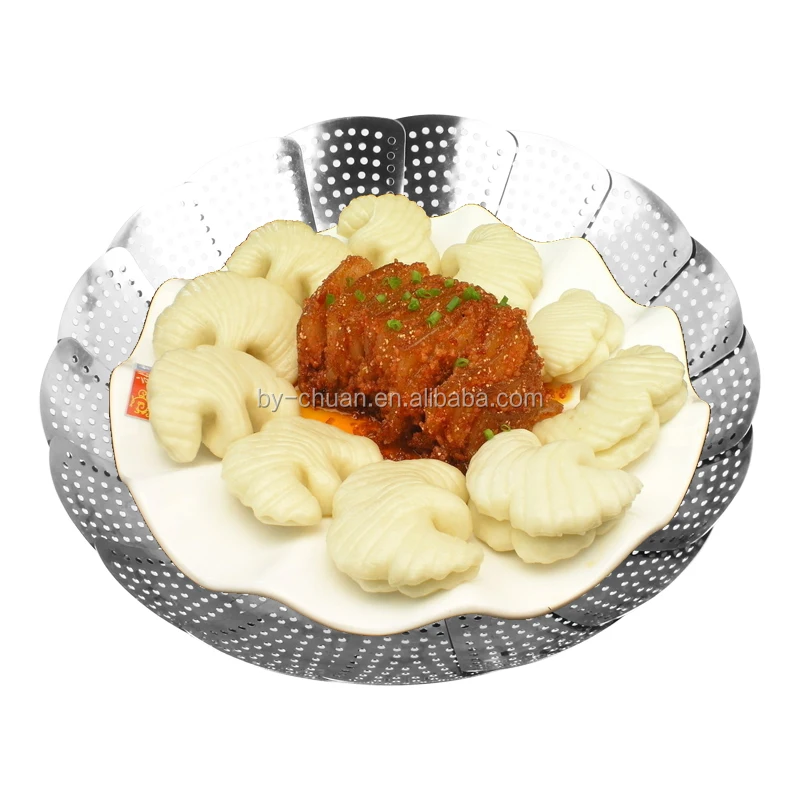 stainless steel utensils steamer basket adjustable folding vegetable steamer