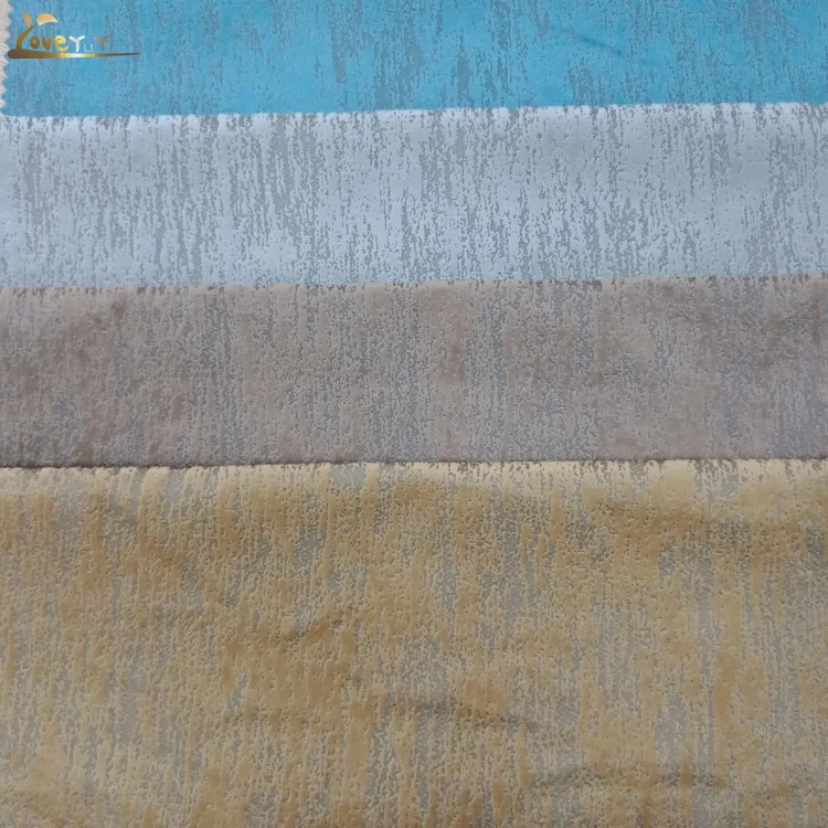 High quality Soft Holland Velvet curtain fabric with special design bronzing velvet fabric wholesale price per meter