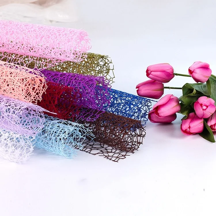 
Shinewrap Circle Hollow Polyester Mesh Rolls Wrapping Packaging For Flower Gift 