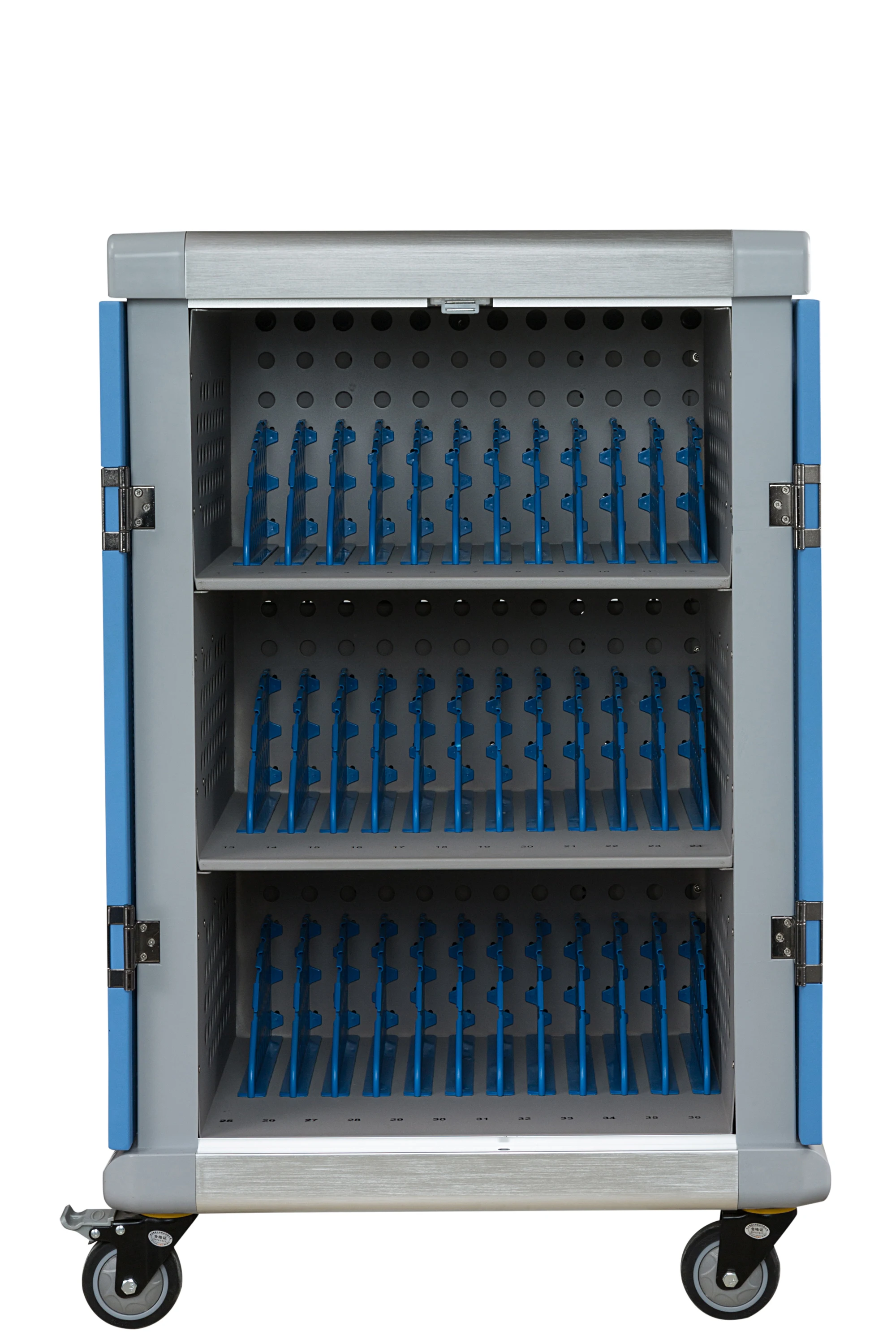 Smart Laptop Storage Cabinet For ipad &Tablet AC 110-240V Charging Socket Universal Type 36 devices Charging Cart