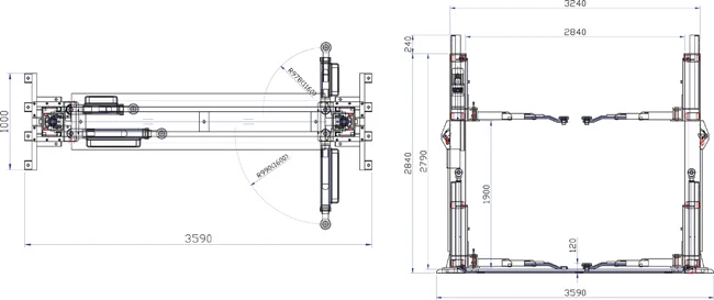 Brand new QualityTwo post car lifts with Electric Release Garage Car Lift Equipment CE&ISO