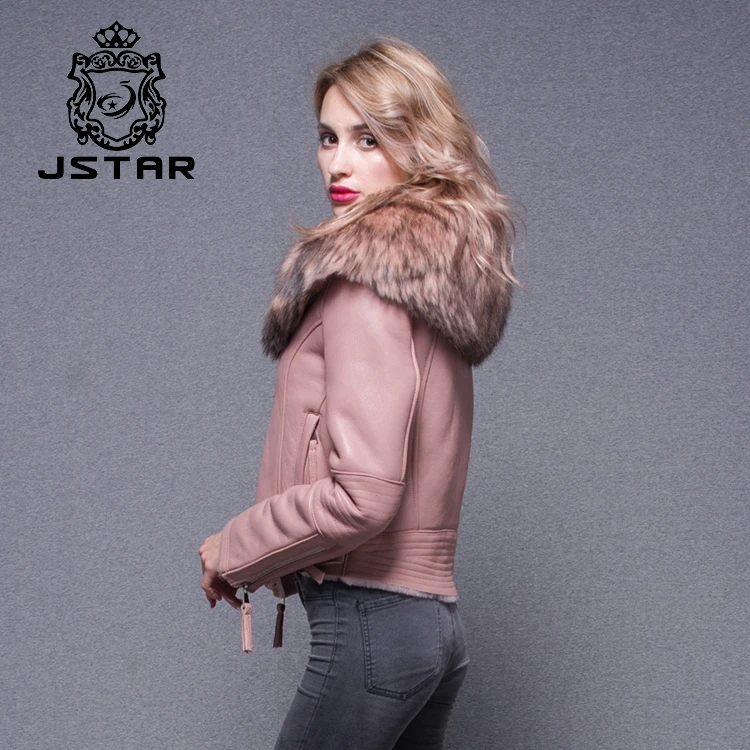 Manufacture Sheepskin Coat Women Lamb Leather Jacket Double Face Coat