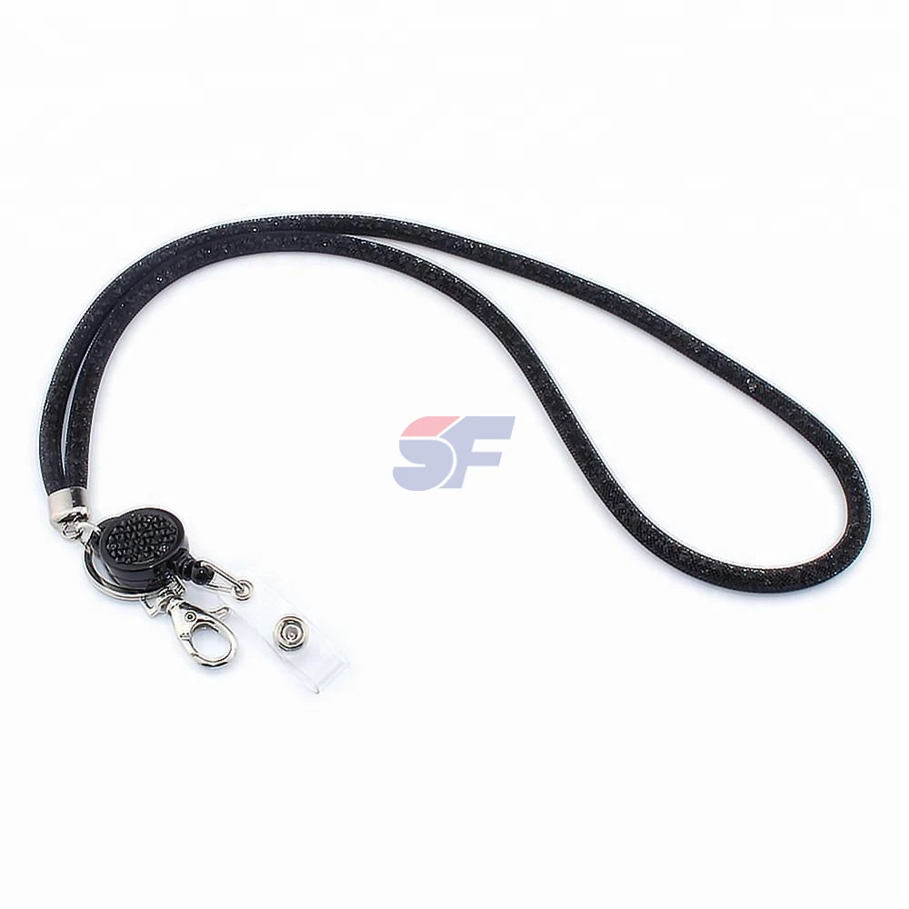 New design charm fishing web rhinestone lanyard custom with metal hook certificate lanyard