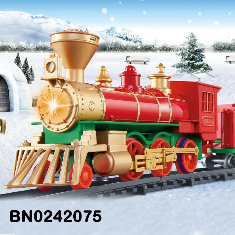 Классические электрические игрушки, набор рождественского поезда с звуком и светом