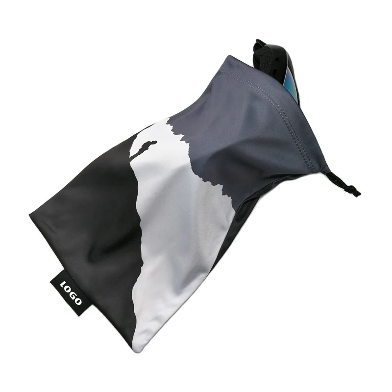 Custom microfiber pouch with single drawstring