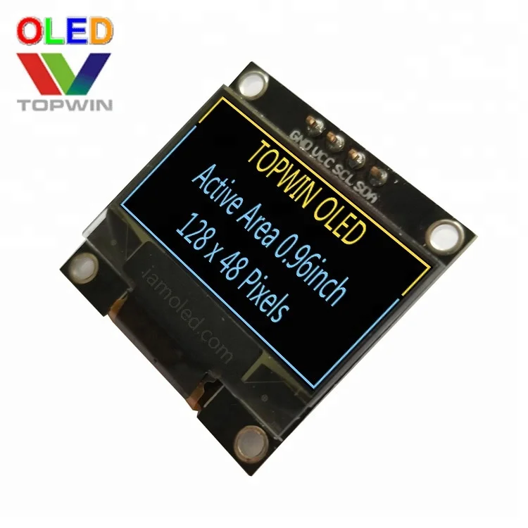 0.96' 0.96inch 0.96 inch 128x64 pixels blue colour oled display module 4pin iic interface i2c serial TW28640960A-B ssd1306 PCB