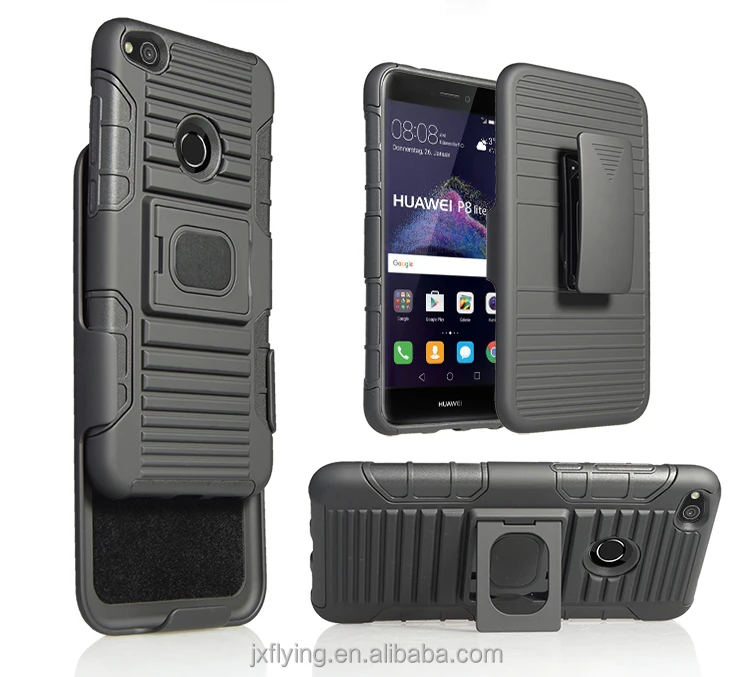 Жесткий ТПУ PC кольцо Kickstand Обложка для Huawei P8 Lite 2017 Для P9 lite 5 в 1 доспехи кобура чехол