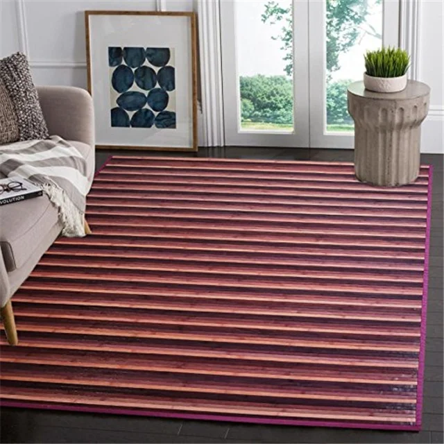 
Venice Natural Bamboo Floor Mat Bamboo Area Rug Indoor Carpet Elegant Non Skid Backing Floor Runner Mat For Home Kitchen Office 