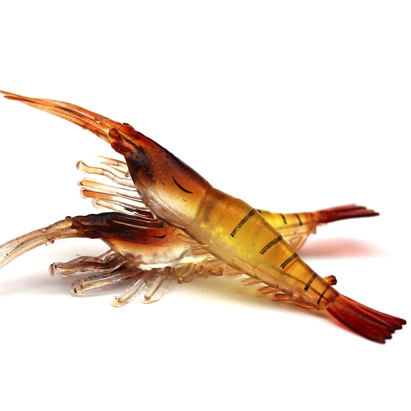 Squid Fishing Peche Tackle Fishing Accessories Artificial Bait 7cm 3.5g Silicone Lure Lifelike Prawn Soft Shrimp Fishing Lure