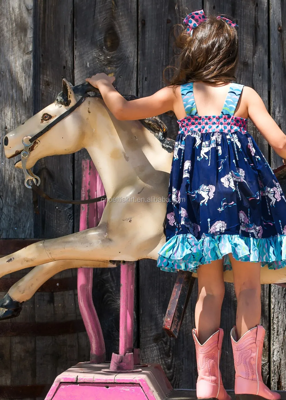 Hot fashion 2024 new arrival designer one piece party dress cheap high quality wholesale boutique baby clothes elegant dress